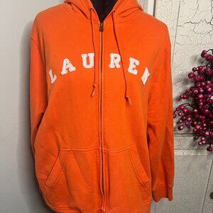 LAUREN Full Zip Hooded Orange Sweatshirt Jacket. Size 1x. RALPH LAUREN